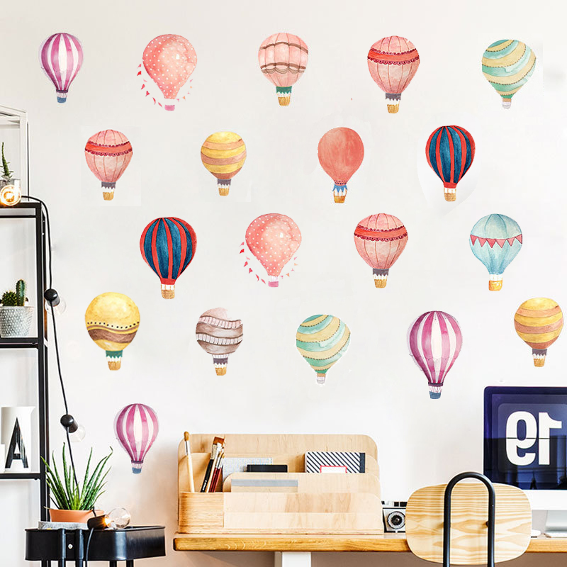 Office Furniture At Home - Colourful Hot Air Balloons Wall Stickers