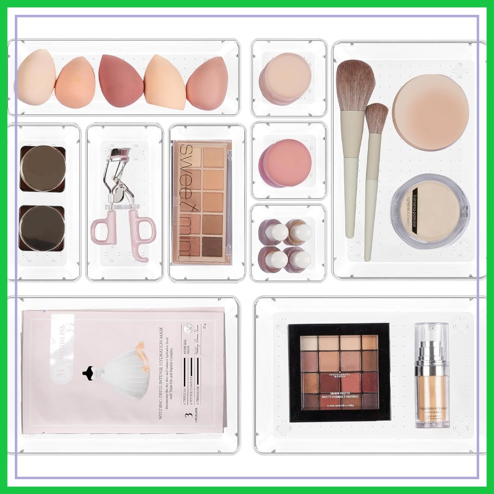Drawer Organizer Tray - 10 Pcs Makeup Drawer Organizer Bins