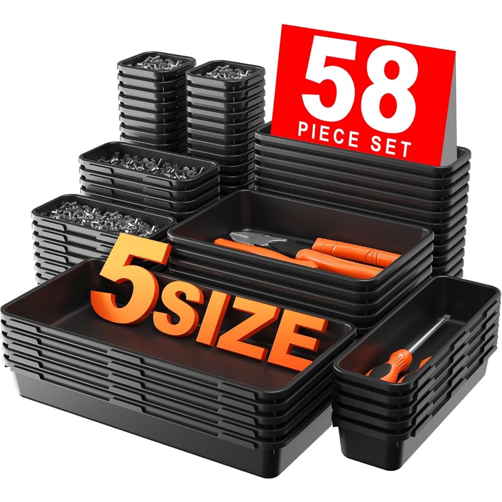 Drawer Organizer Tray - 58 Piece Toolbox Organizer Tray Divider