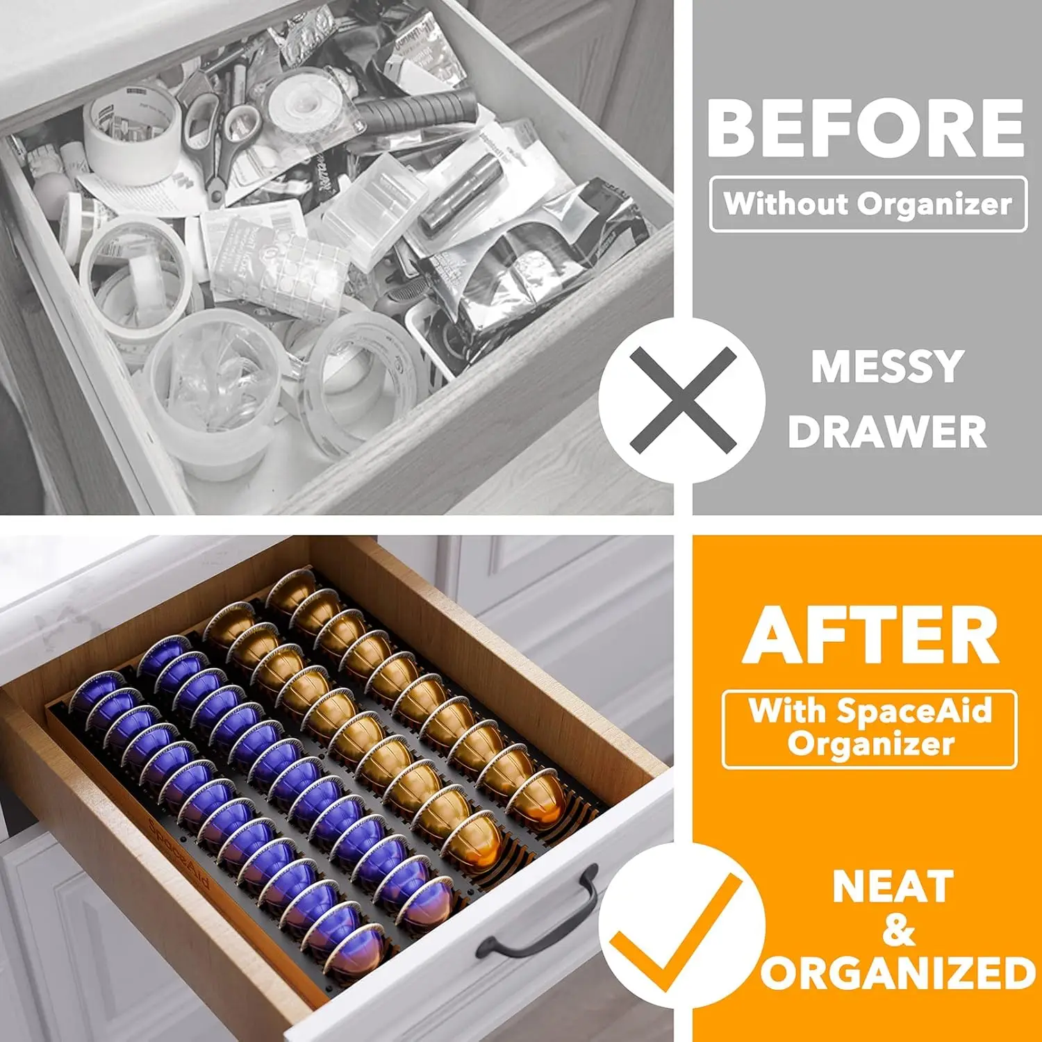 Coffee Pod Holder Drawer Organ - Drawer Organizer Tray のレビューと価格