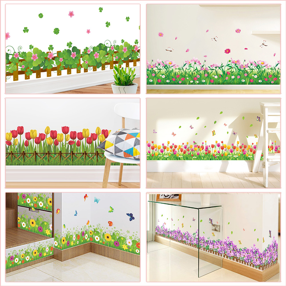 Pastoral Flowers Grass Fence W - Office Furniture At Home のレビューと価格
