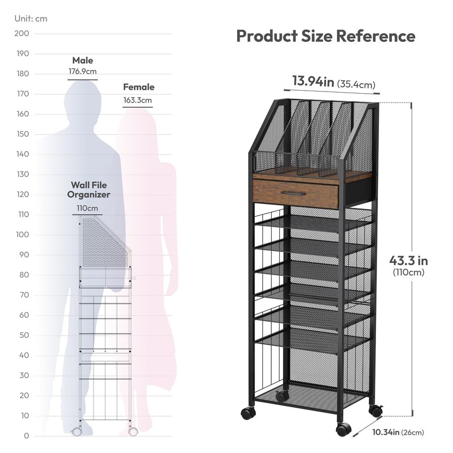 9Tier Rolling File Cart Paper  - Drawer Organizer Tray のレビューと価格