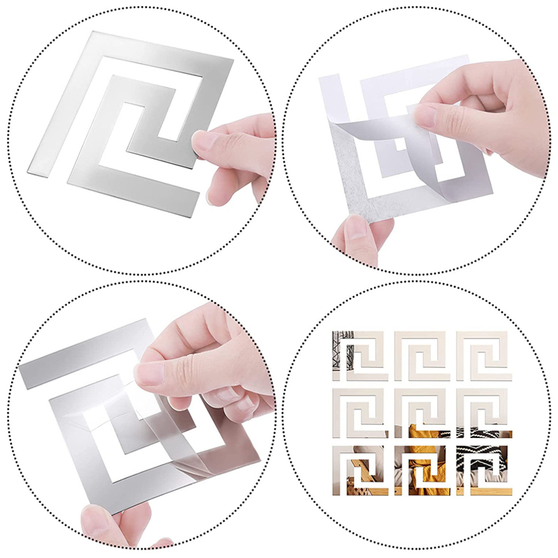 10PCS 3D Art Mirror Surface Wa - Office Furniture At Home のレビューと価格