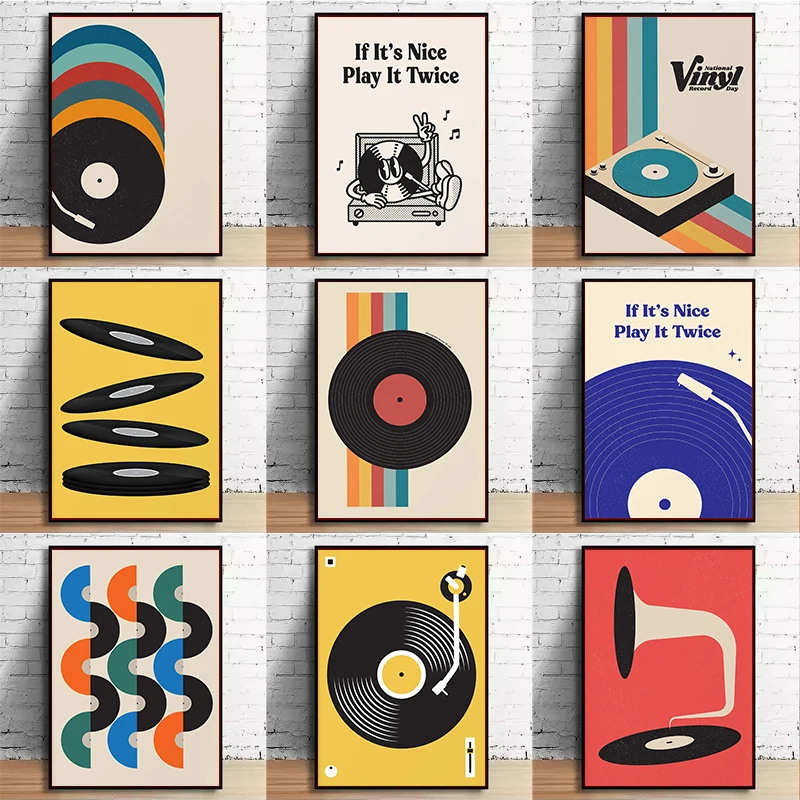 Mid Century Vinyl Record Canva - Office Furniture At Home のレビューと価格