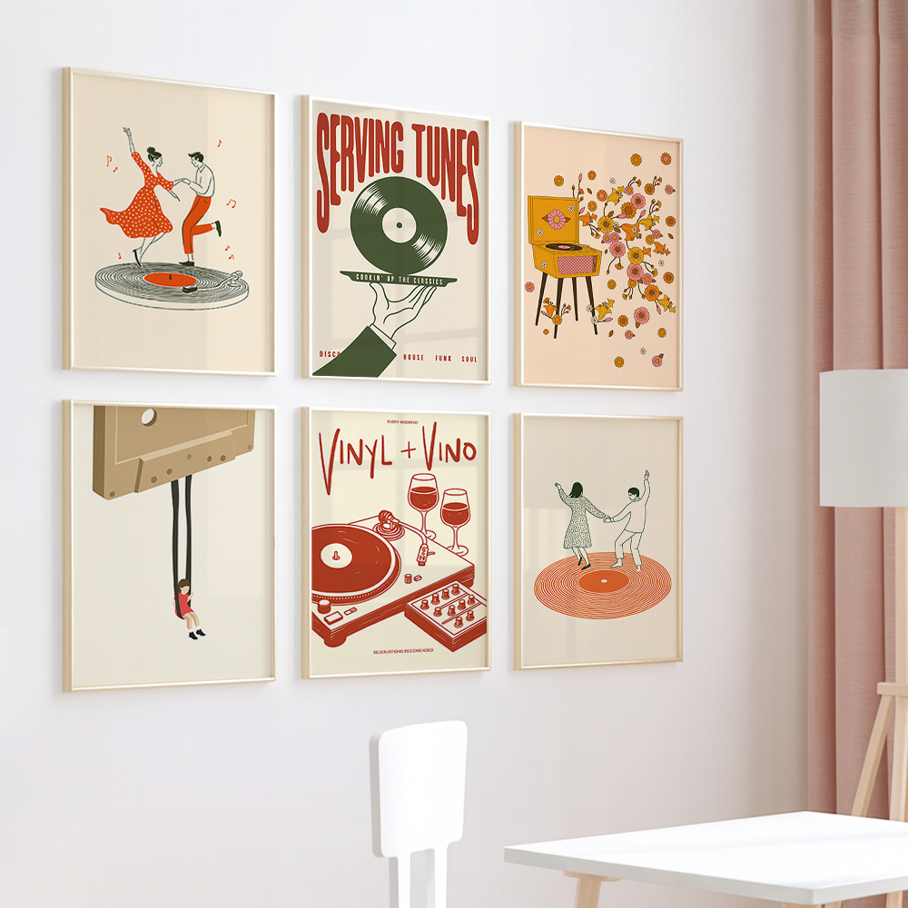 1pc Vintage Music Canvas Poste - Office Furniture At Home のレビューと価格