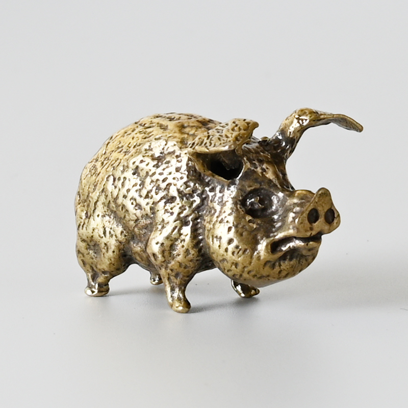 Vintage Brass Pig Small Orname - Office Furniture At Home のレビューと価格