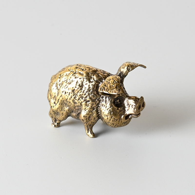 Vintage Brass Pig Small Orname - Office Furniture At Home のレビューと価格