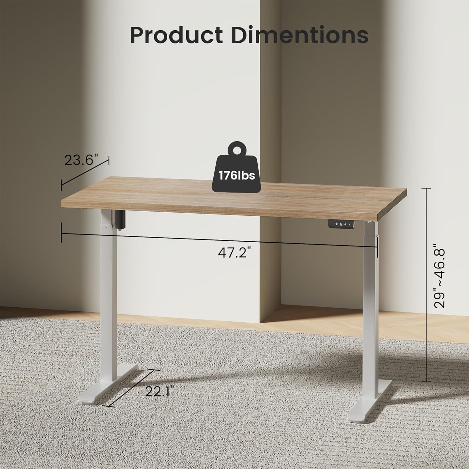 Electric Standing Desk with St - Credenza Office Storage のレビューと価格