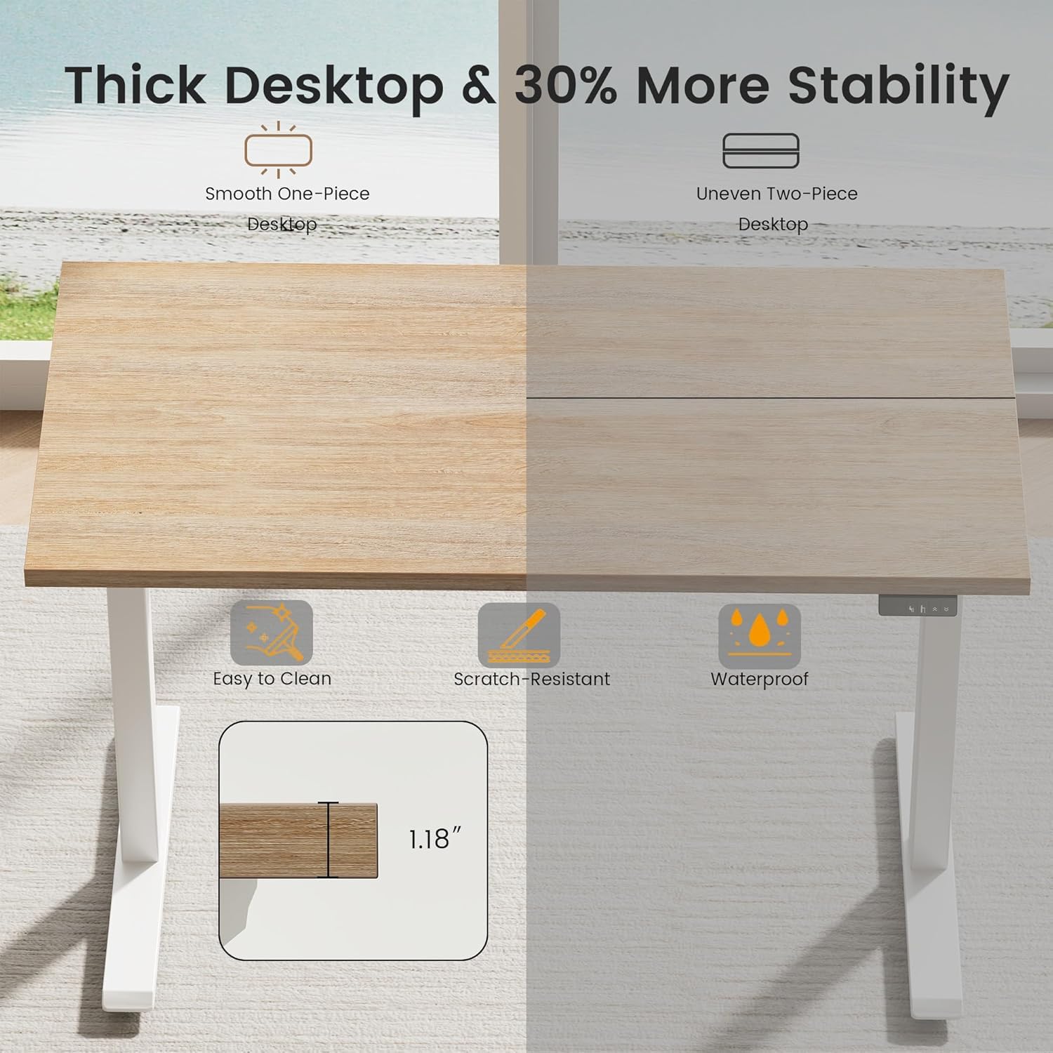 Electric Standing Desk with St - Credenza Office Storage のレビューと価格