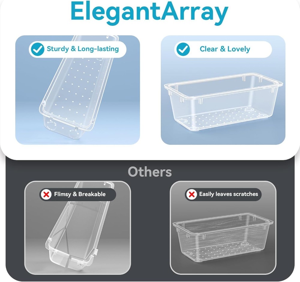 12 PCS Drawer Organizer Set, 4 - Drawer Organizer Tray のレビューと価格