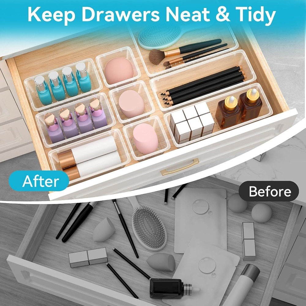 12 PCS Drawer Organizer Set, 4 - Drawer Organizer Tray のレビューと価格