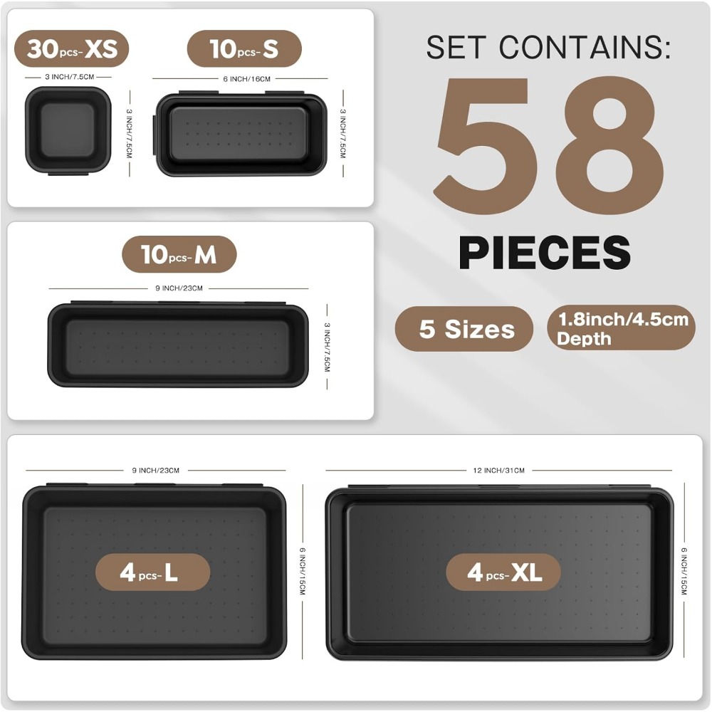 58 Piece Toolbox Organizer Tra - Drawer Organizer Tray のレビューと価格