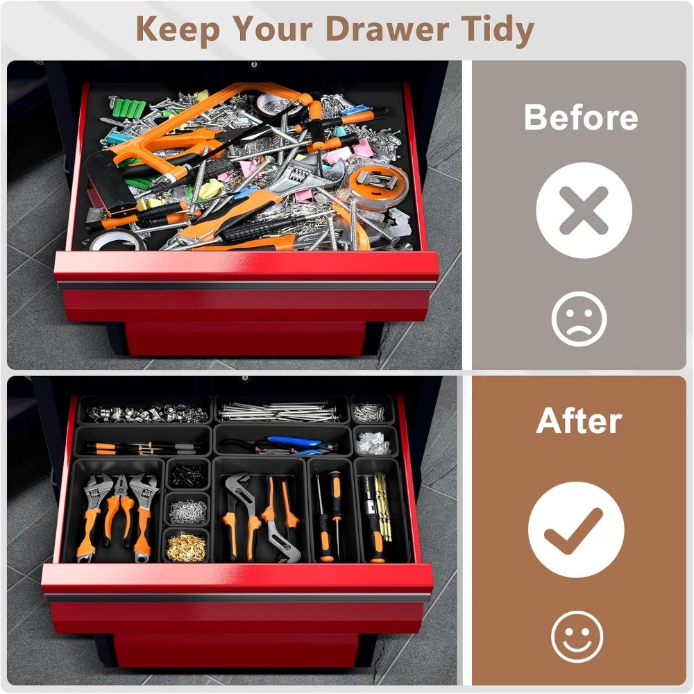 58 Piece Toolbox Organizer Tra - Drawer Organizer Tray のレビューと価格