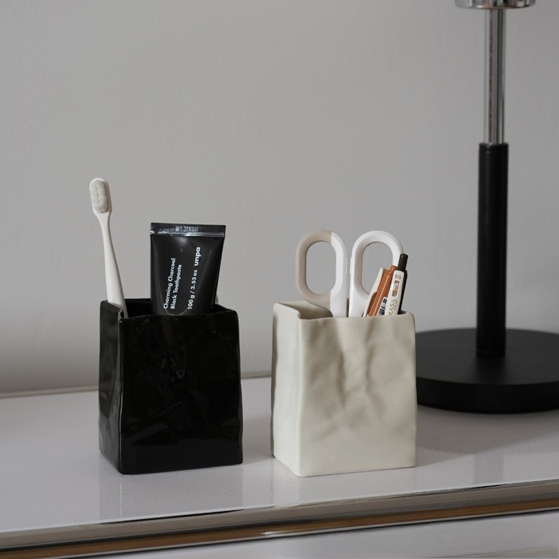 Makeup Brush Pot Ceramic Stora - Office Furniture Recycling のレビューと価格