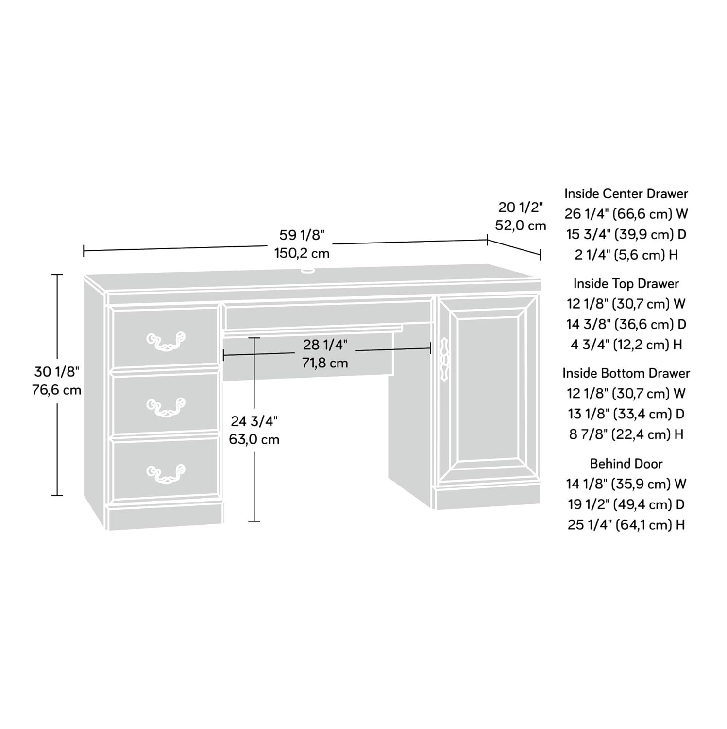 Classic Cherry Computer Creden - Credenza Office Storage のレビューと価格