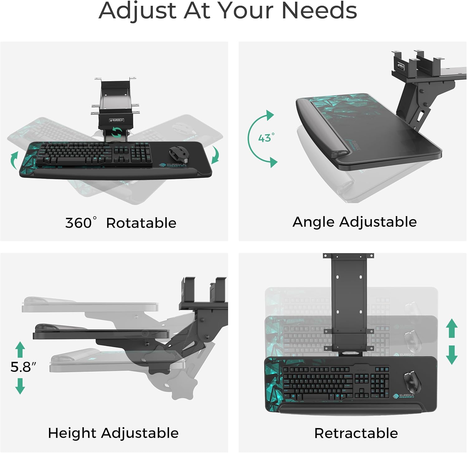 Height Adjustable Mouse & Keyb - Keyboard Drawer Under のレビューと価格