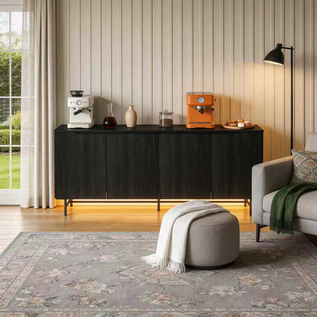 68in Large Fluted Sideboard Ca - Credenza Office Storage のレビューと価格