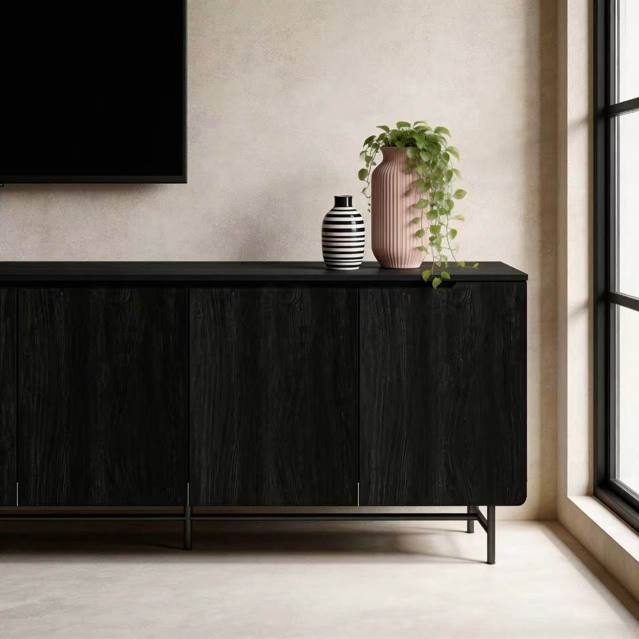68in Large Fluted Sideboard Ca - Credenza Office Storage のレビューと価格