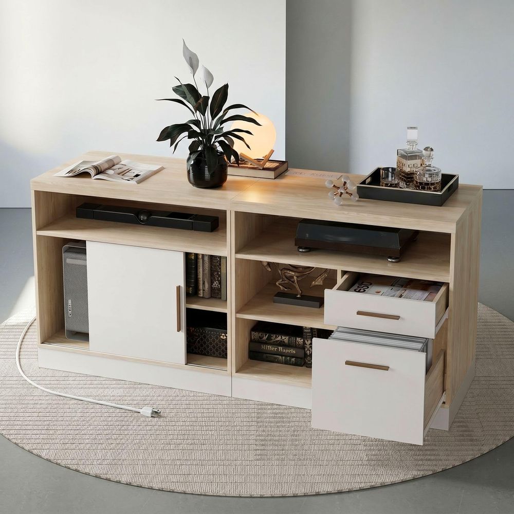 63 Wood Lateral File Cabinet w - Credenza Office Storage のレビューと価格