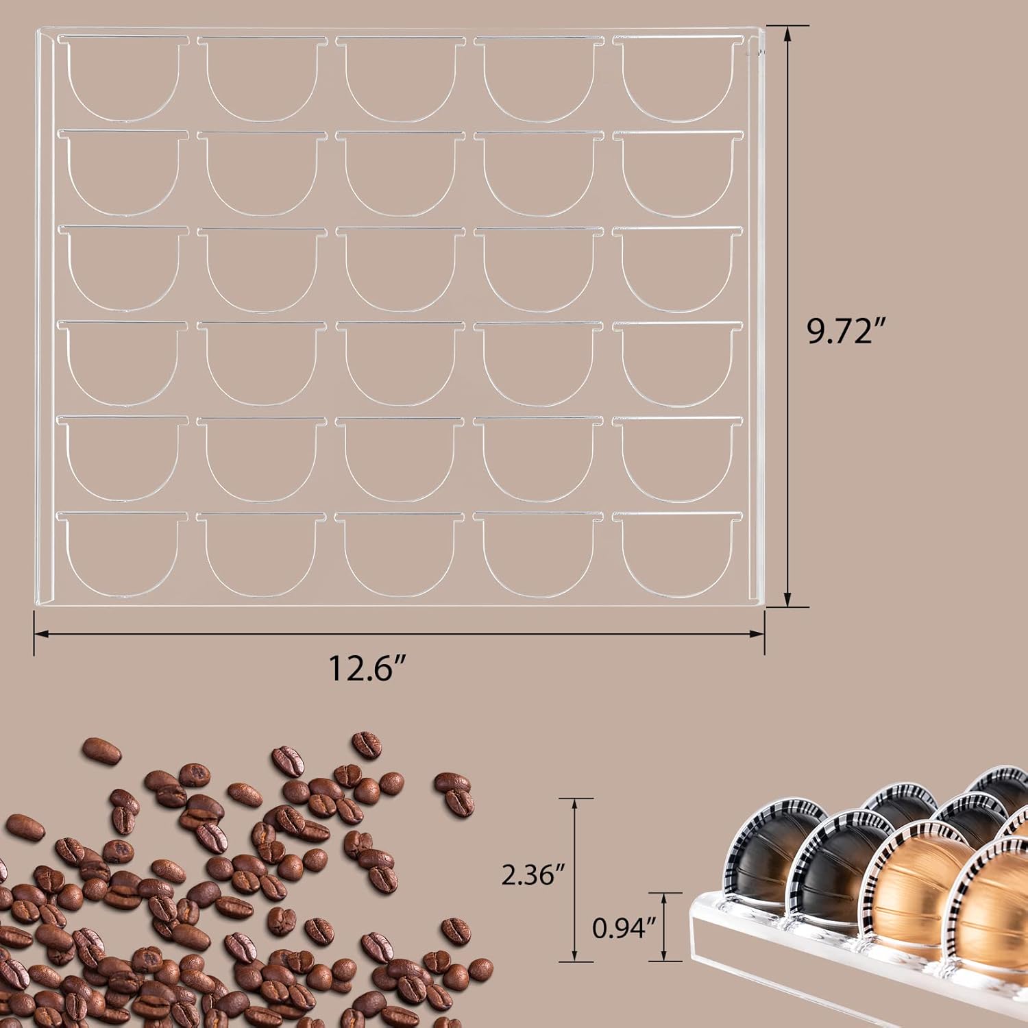 30-Slot Coffee Capsule Drawer  - Drawer Organizer Tray のレビューと価格