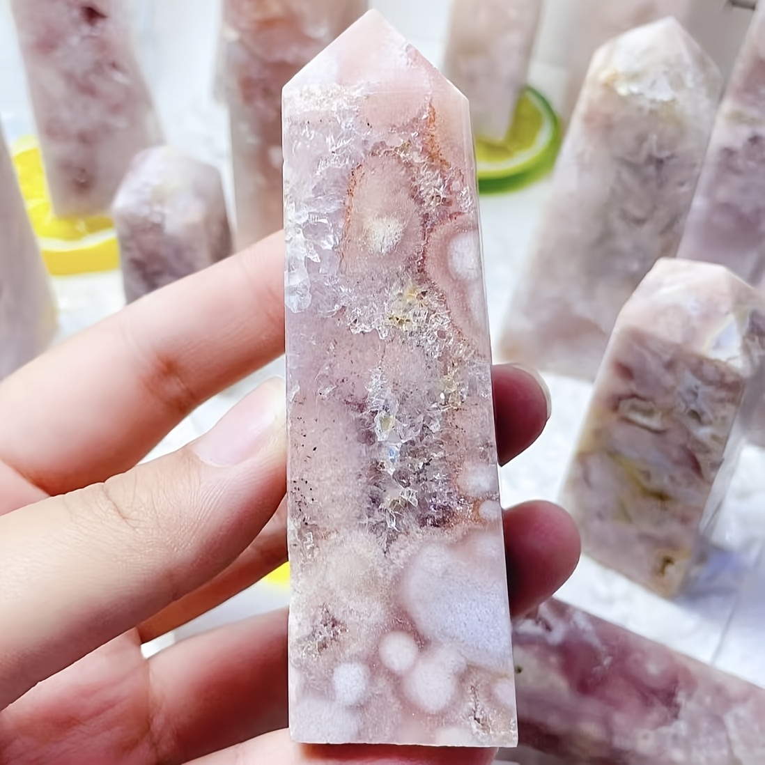 1pc Druzy BIG Natural Pink Flo - Office Furniture At Home のレビューと価格