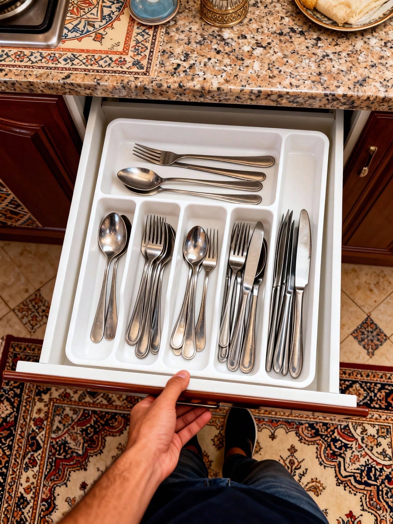 1pc Flat Cutlery Storage Tray, - Drawer Organizer Tray のレビューと価格