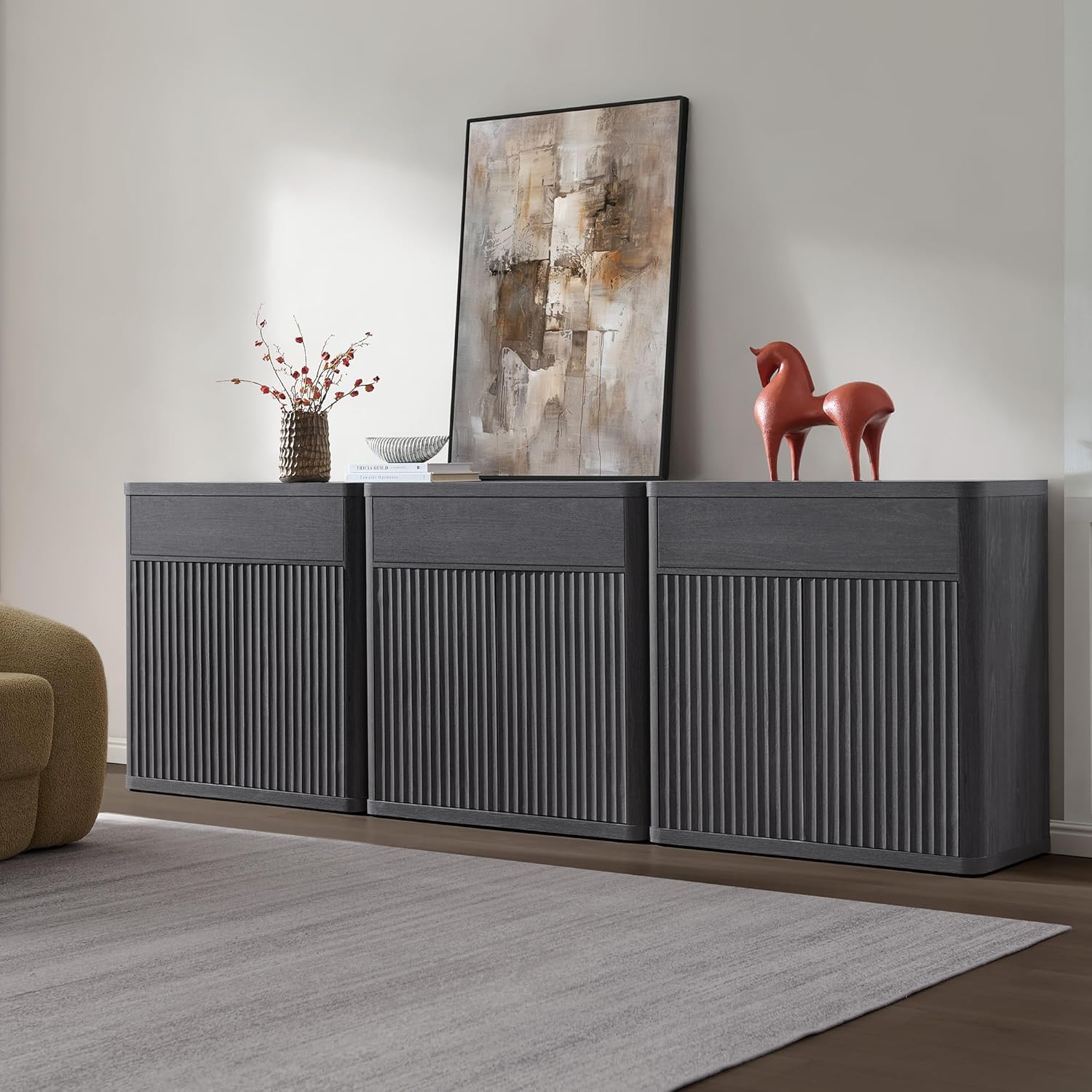 Fluted Buffet Cabinet Storage  - Credenza Office Storage のレビューと価格