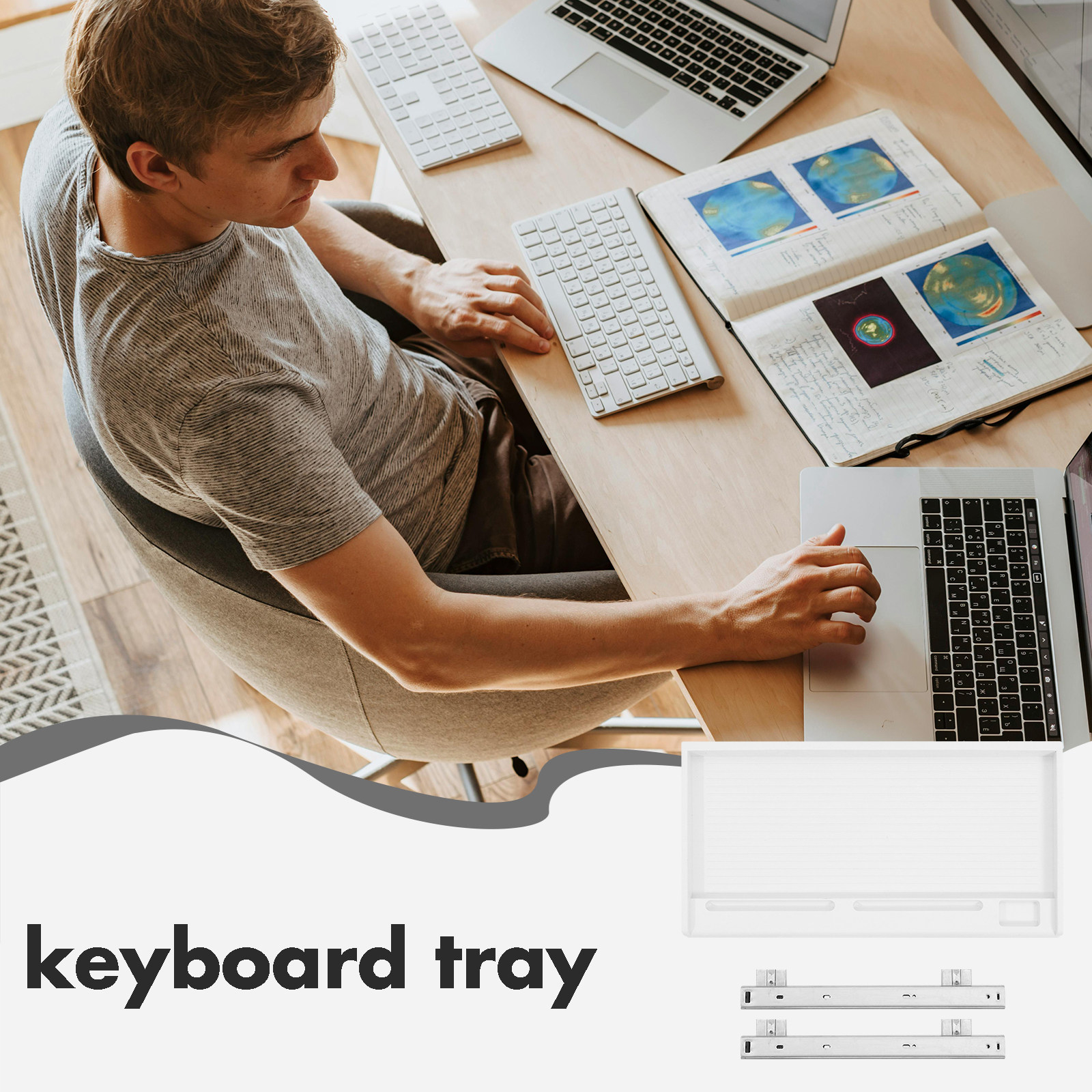 1Set Keyboard Tray Under Desk  - Keyboard Drawer Under のレビューと価格